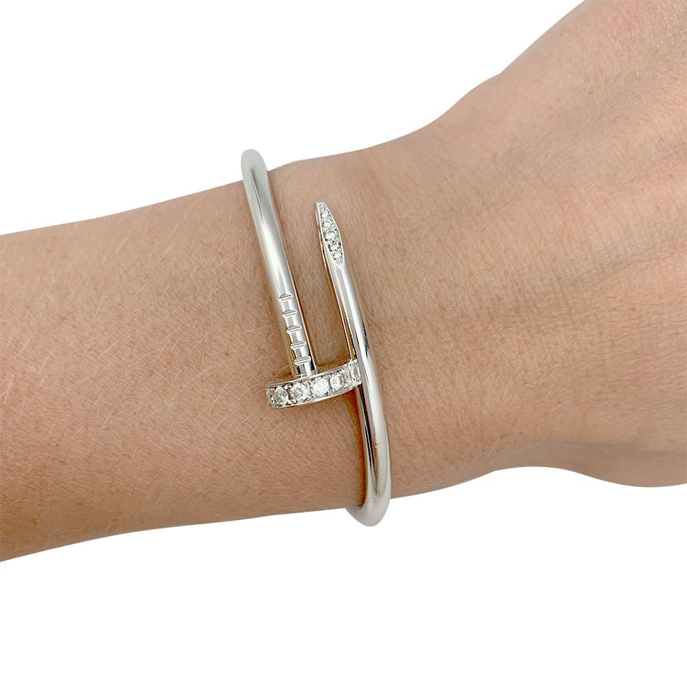 Bracelet Cartier, "Juste un clou", or blanc et diamants - Castafiore