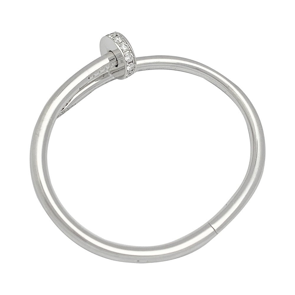 Bracelet Cartier, "Juste un clou", or blanc et diamants - Castafiore