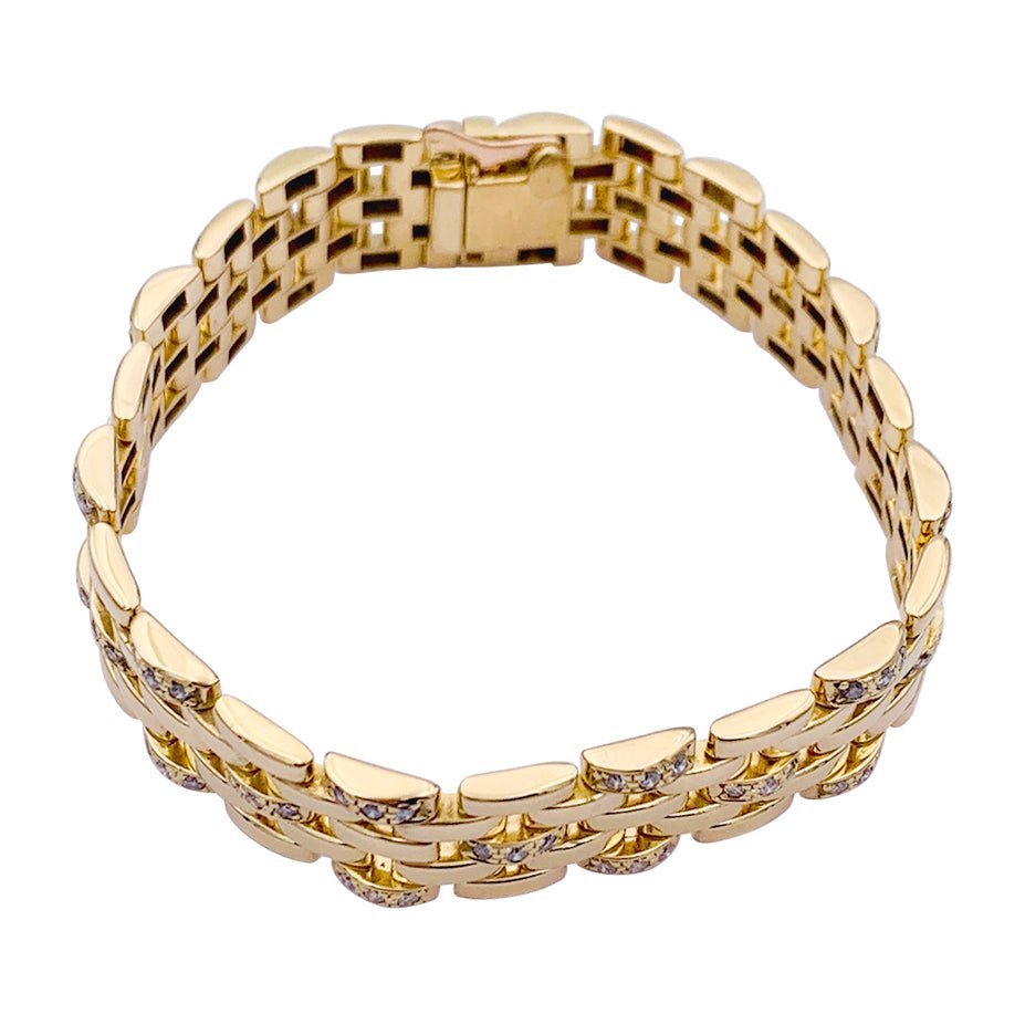 Bracelet CARTIER "Maillon Panthère" en or jaune et diamants. - Castafiore