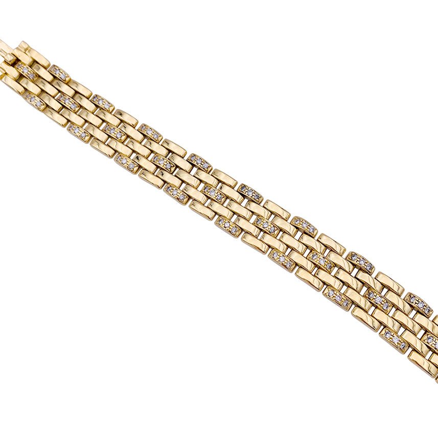 Bracelet CARTIER "Maillon Panthère" en or jaune et diamants. - Castafiore