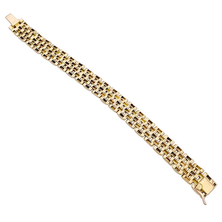 Bracelet CARTIER "Maillon Panthère" en or jaune et diamants. - Castafiore