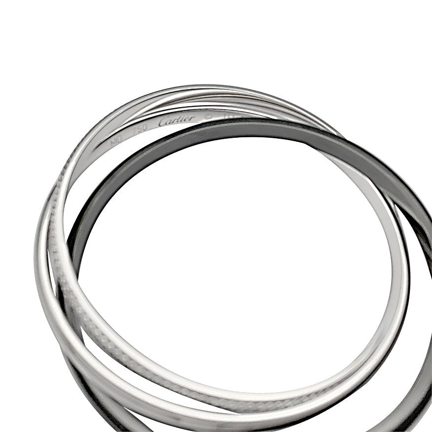 Bracelet CARTIER "Trinity" en or blanc, céramique et diamants - Castafiore