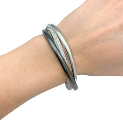 Bracelet CARTIER "Trinity" en or blanc, céramique et diamants - Castafiore