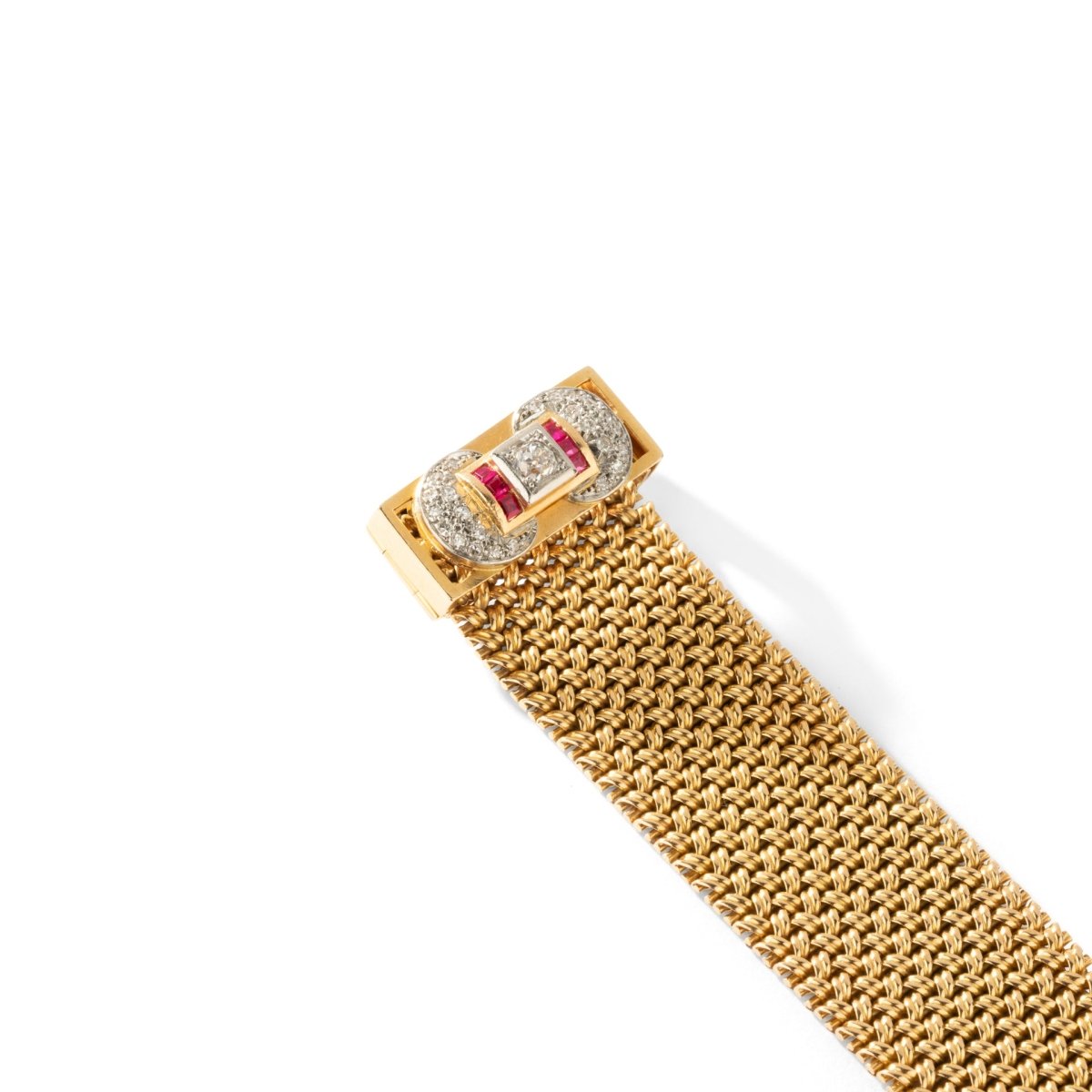 Bracelet Ceinture Souple en or jaune, rubis et diamants - Castafiore