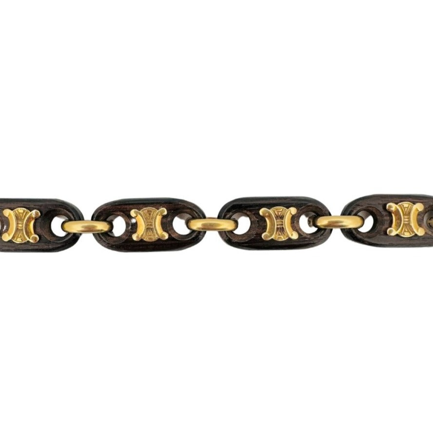 Bracelet CÉLINE Triomphe en or jaune et bois – Castafiore