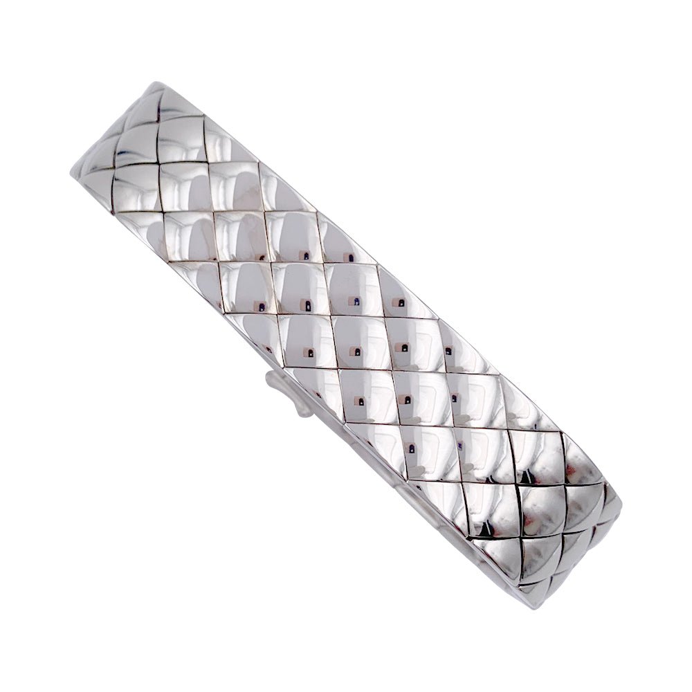 Bracelet CHANEL "Matelassé" en or blanc - Castafiore