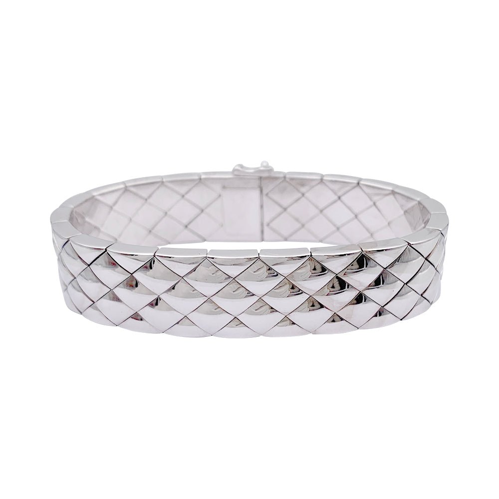 Bracelet CHANEL "Matelassé" en or blanc - Castafiore