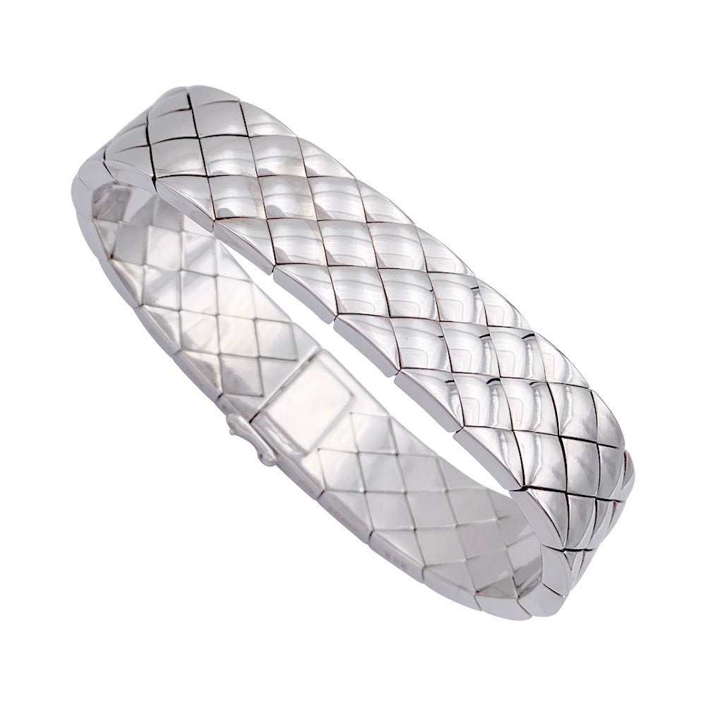 Bracelet CHANEL "Matelassé" en or blanc - Castafiore