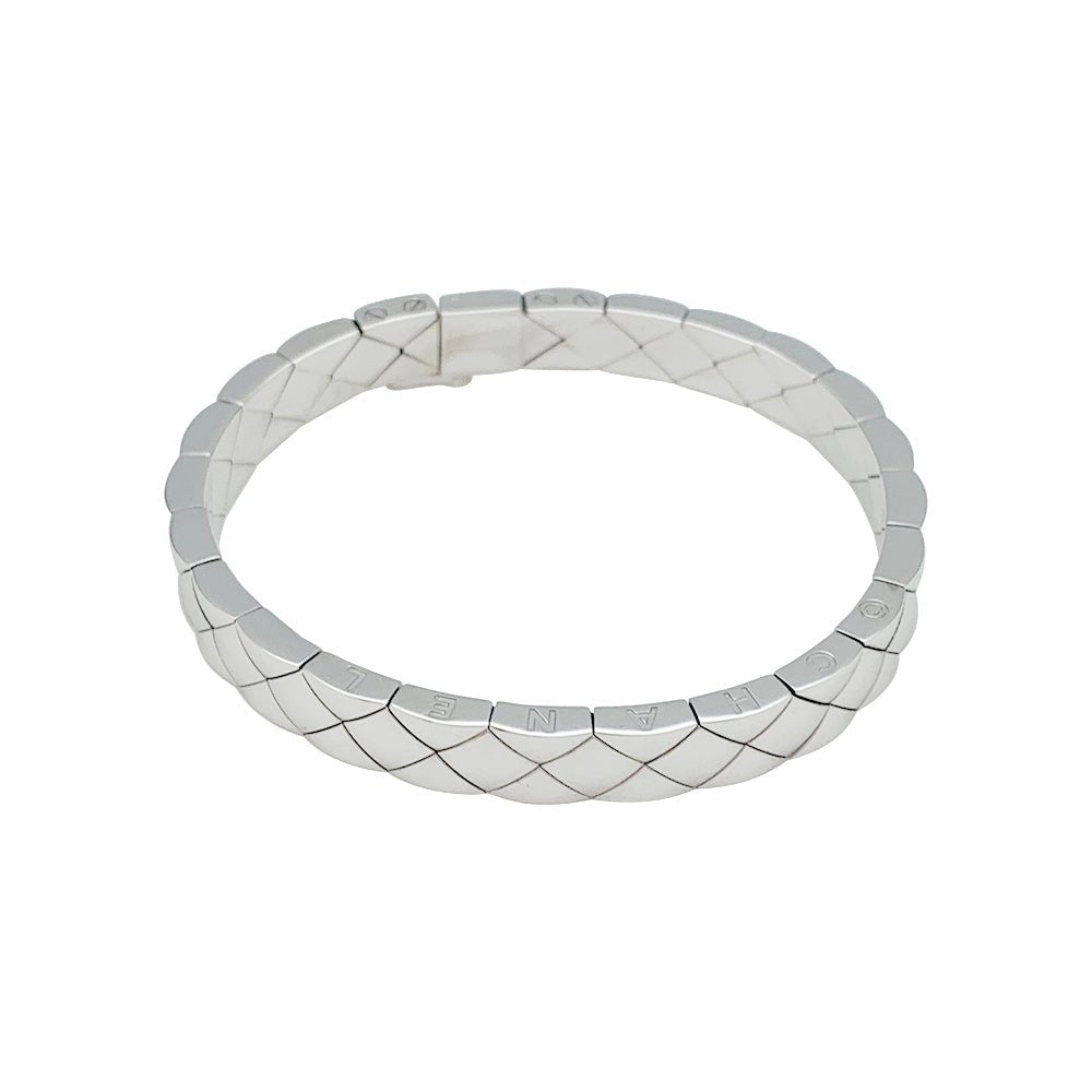 Bracelet CHANEL, "Matelassé", or blanc - Castafiore