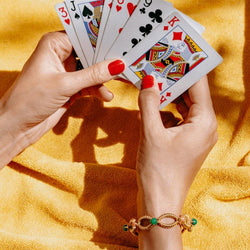 Bracelet CHAUMET en or jaune, corail et chrysoprase - Castafiore