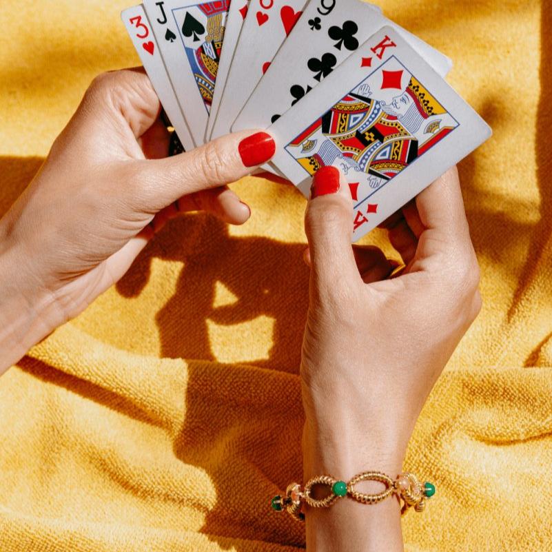 Bracelet CHAUMET en or jaune, corail et chrysoprase - Castafiore