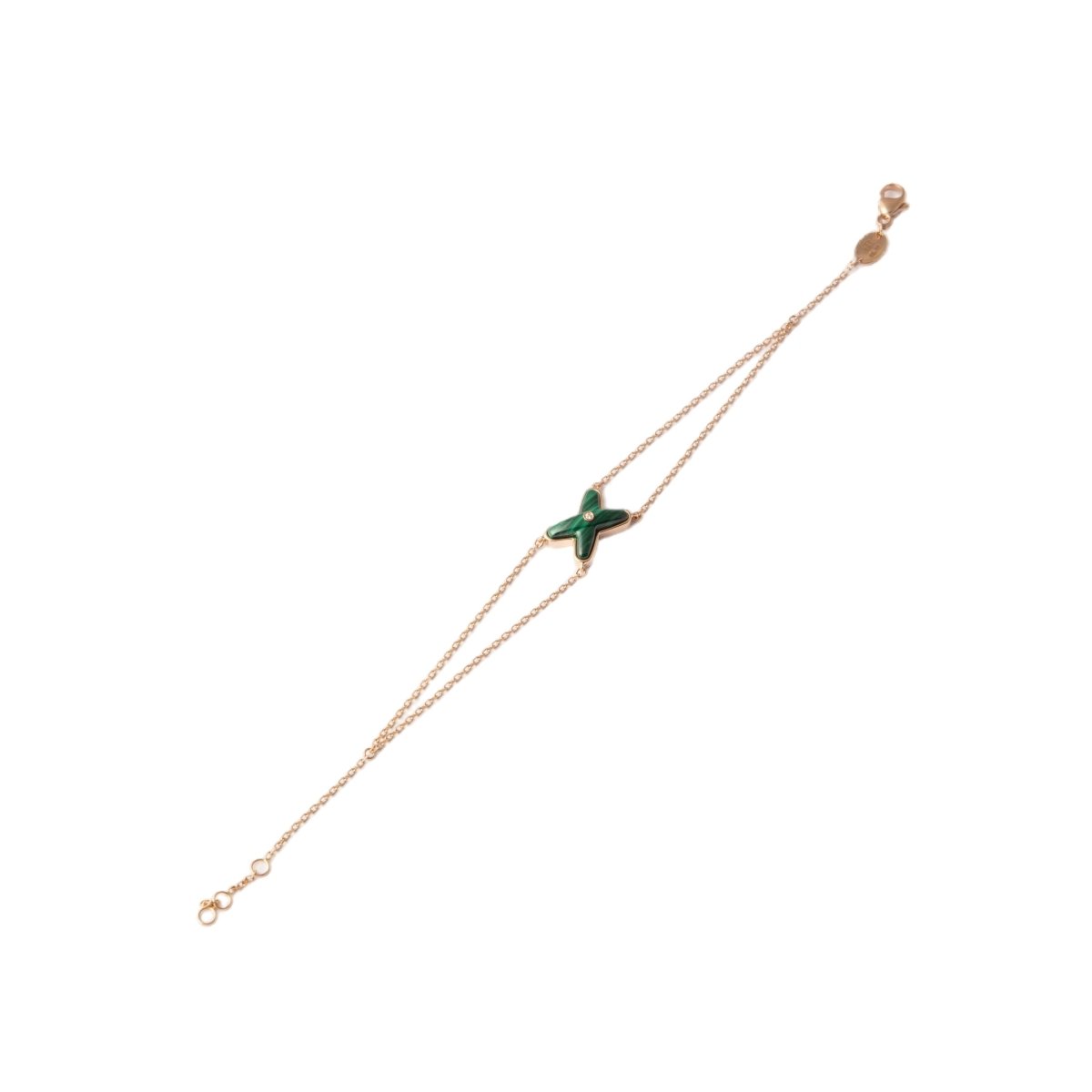 Bracelet CHAUMET "Jeux de liens" or rose et malachite - Castafiore
