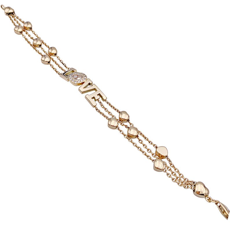 Bracelet CHOPARD “Love Happy Diamonds" en or jaune et diamants - Castafiore