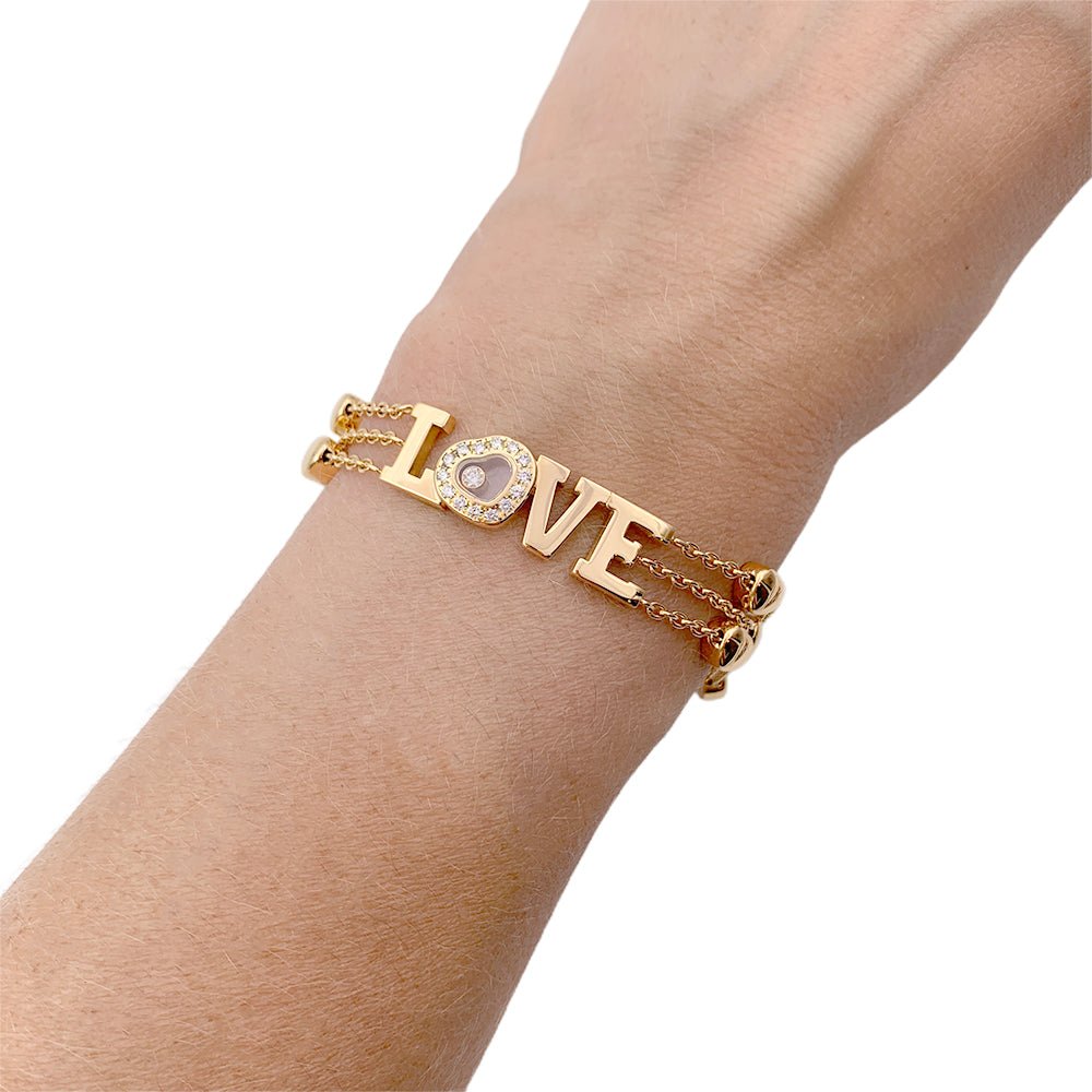 Bracelet CHOPARD “Love Happy Diamonds" en or jaune et diamants - Castafiore