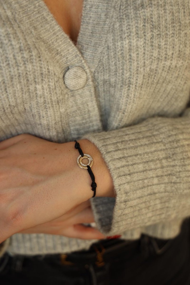 Bracelet Cordon DINH VAN "Seventies" en or blanc et diamant - Castafiore