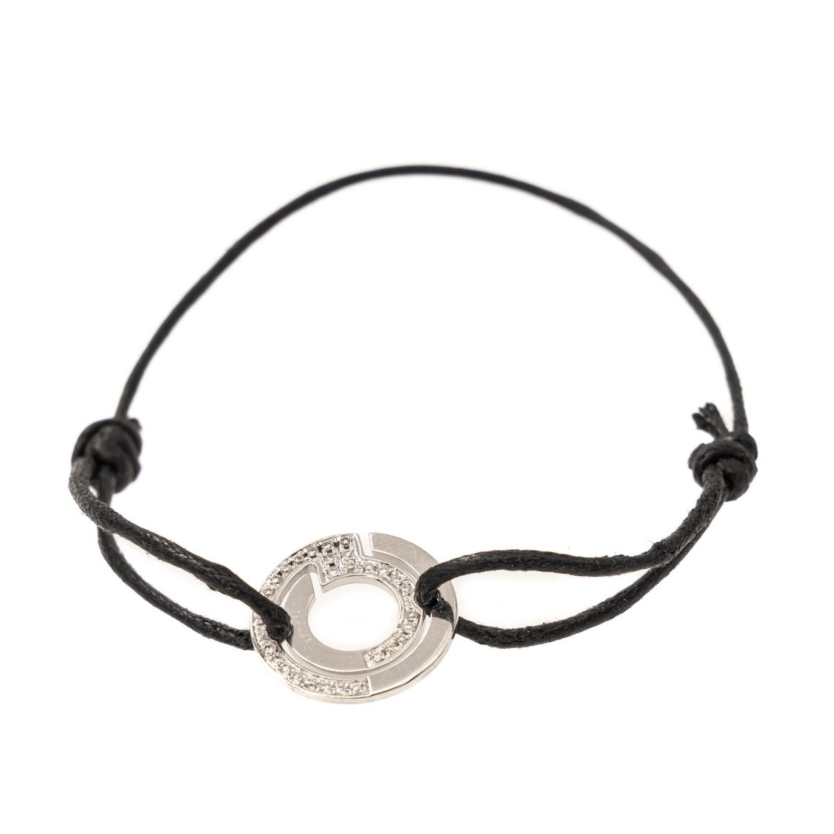 Bracelet Cordon DINH VAN "Seventies" en or blanc et diamant - Castafiore