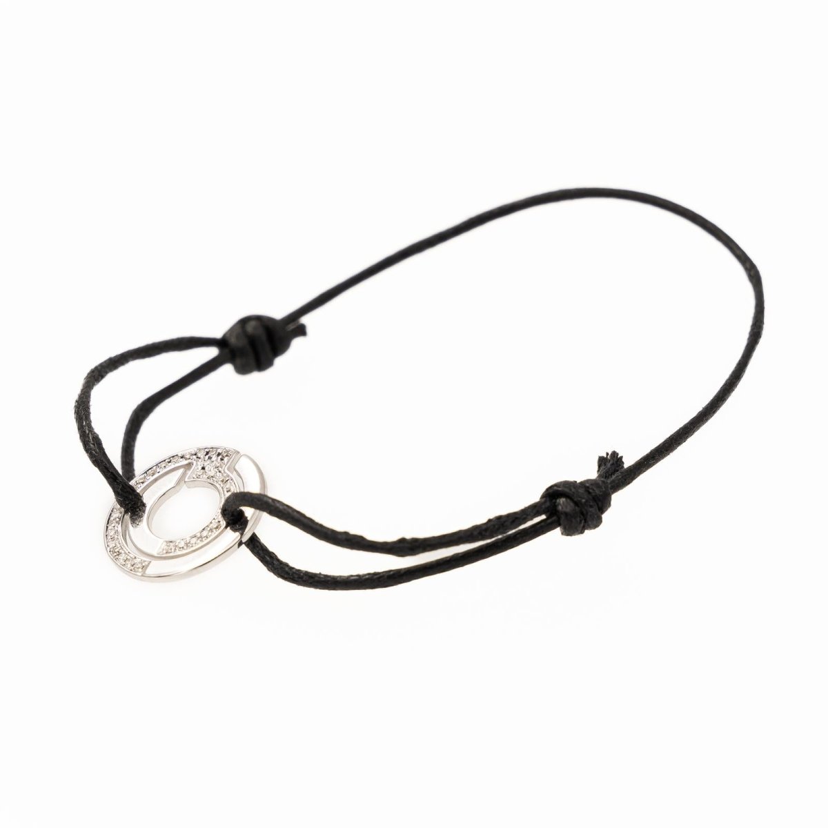 Bracelet Cordon DINH VAN "Seventies" en or blanc et diamant - Castafiore