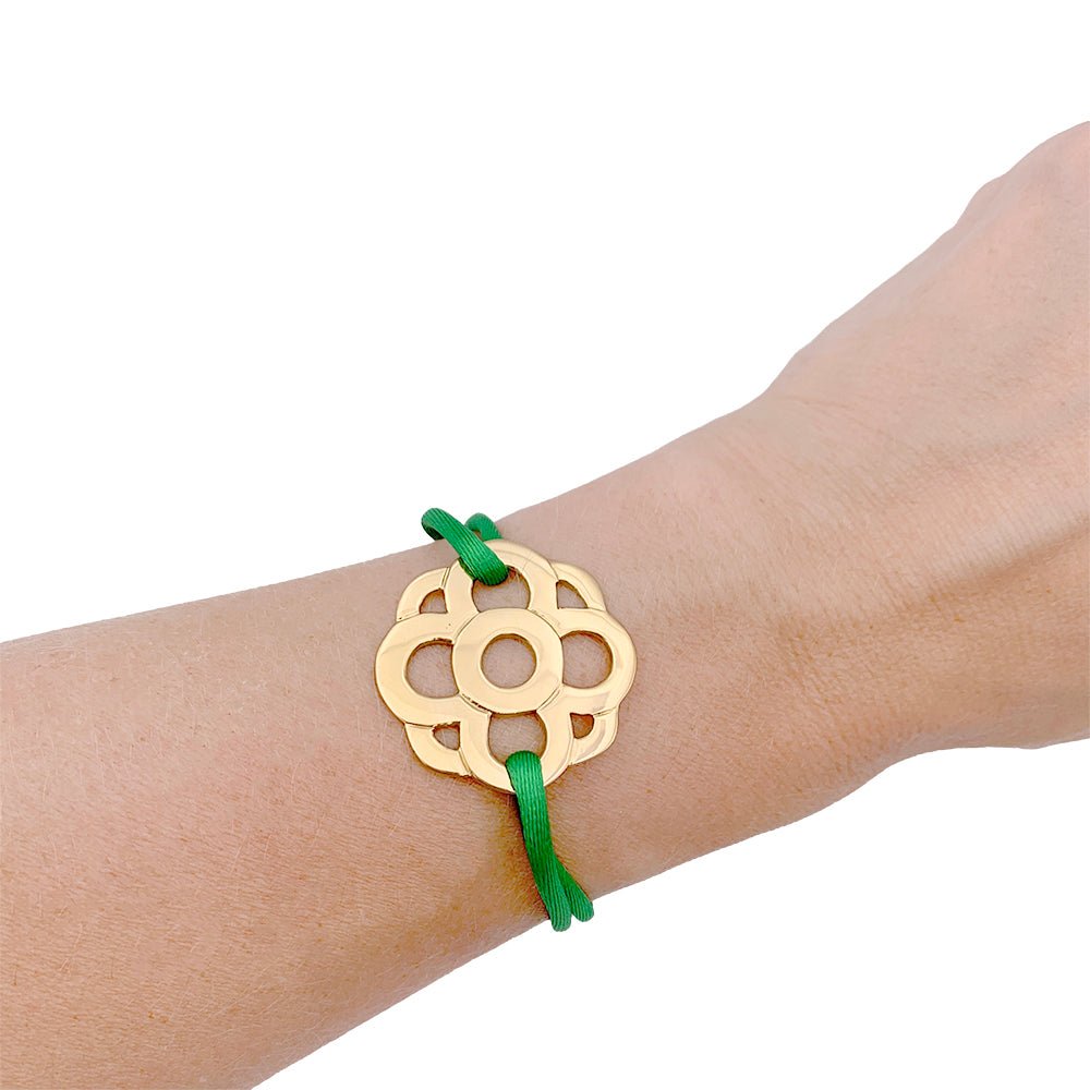 Bracelet cordon motif or jaune. - Castafiore