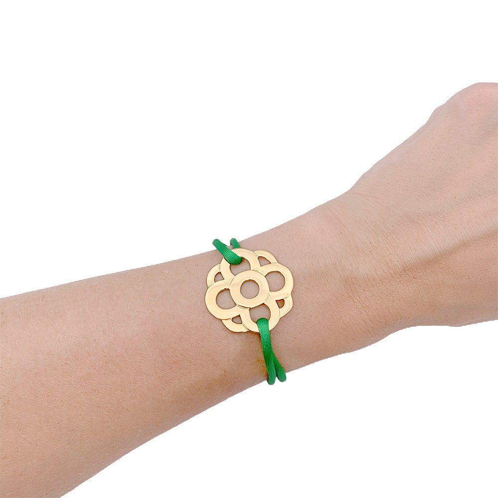 Bracelet cordon motif or jaune. - Castafiore