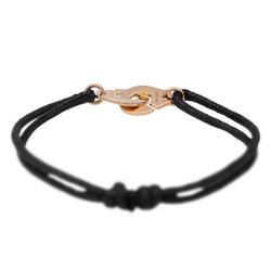 Bracelet DINH VAN "Menottes R12" en or rose sur cordon - Castafiore