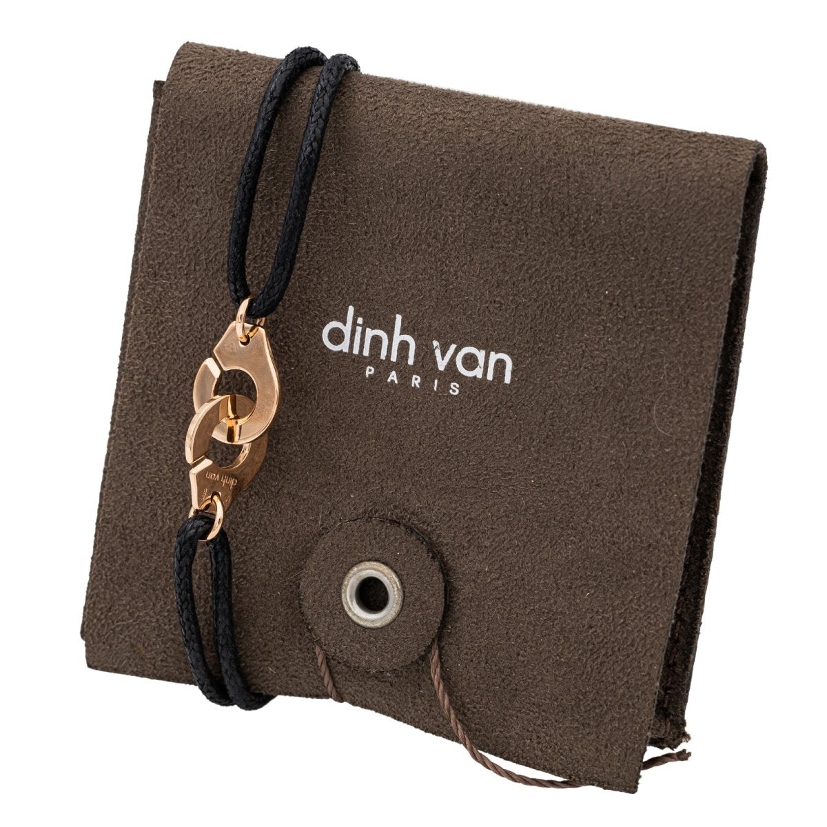 Bracelet DINH VAN "Menottes R12" en or rose sur cordon - Castafiore