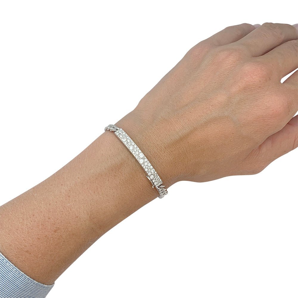 Bracelet Dior, "Gourmette", or blanc, diamants - Castafiore