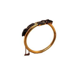 Bracelet Double en or jaune, grenats et diamants - Castafiore