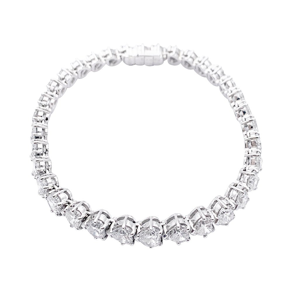 Bracelet Dubail Paris platine et diamants coeurs - Castafiore