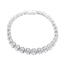 Bracelet Dubail Paris platine et diamants coeurs - Castafiore
