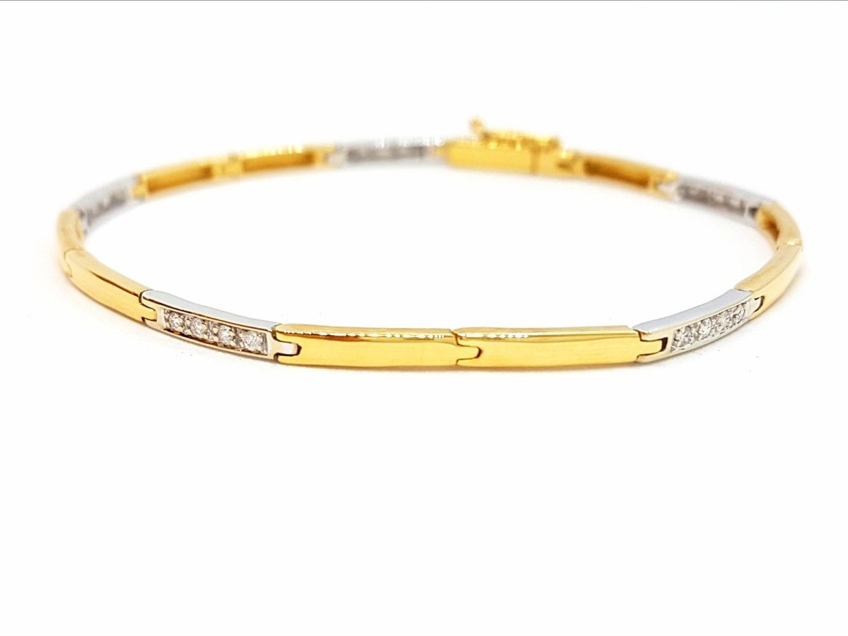 Bracelet en or 2 ors et diamants - Castafiore