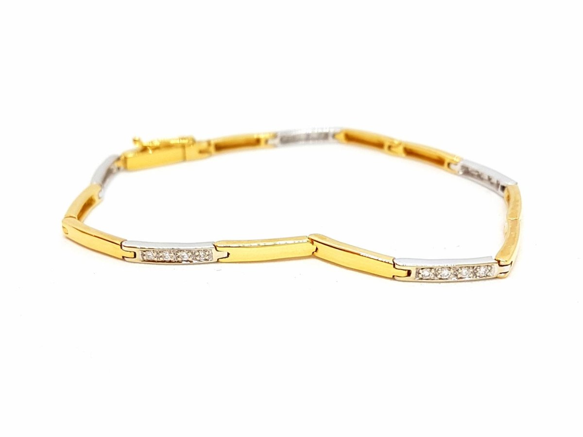 Bracelet en or 2 ors et diamants - Castafiore