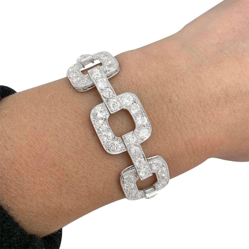 Bracelet en or blanc, diamants taille ancienne - Castafiore