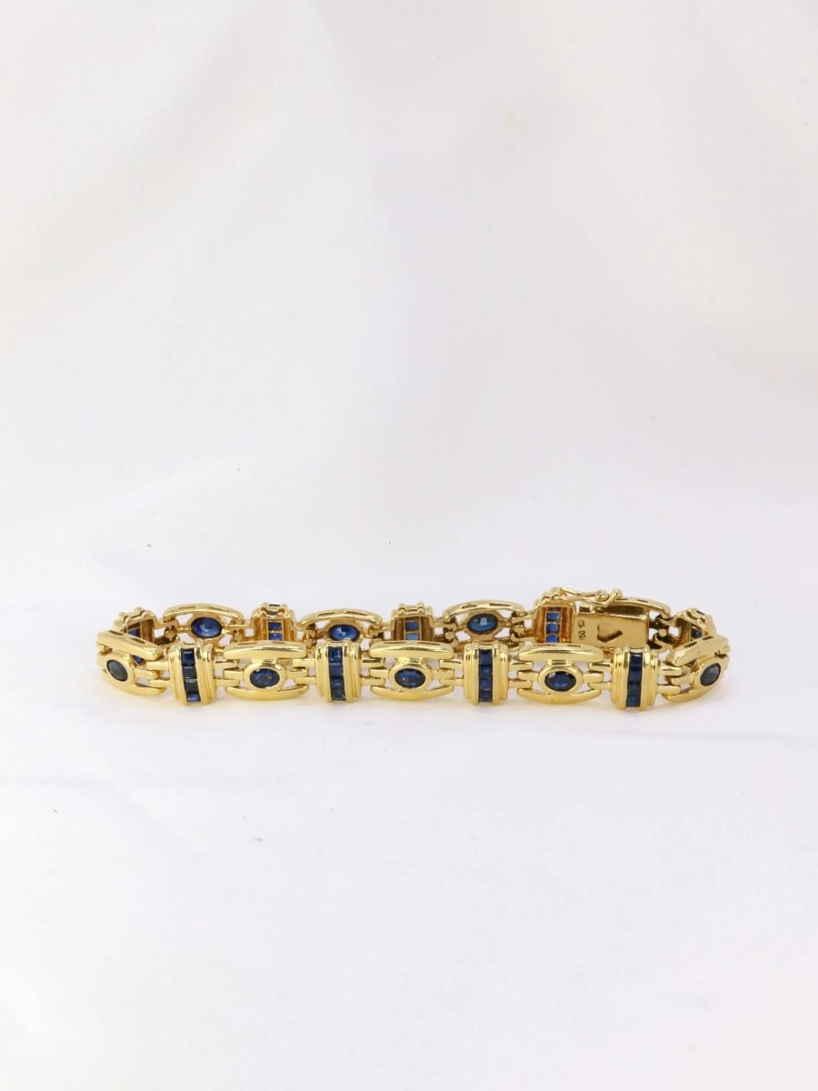 Bracelet en or et saphirs ovales et calibrés - Castafiore