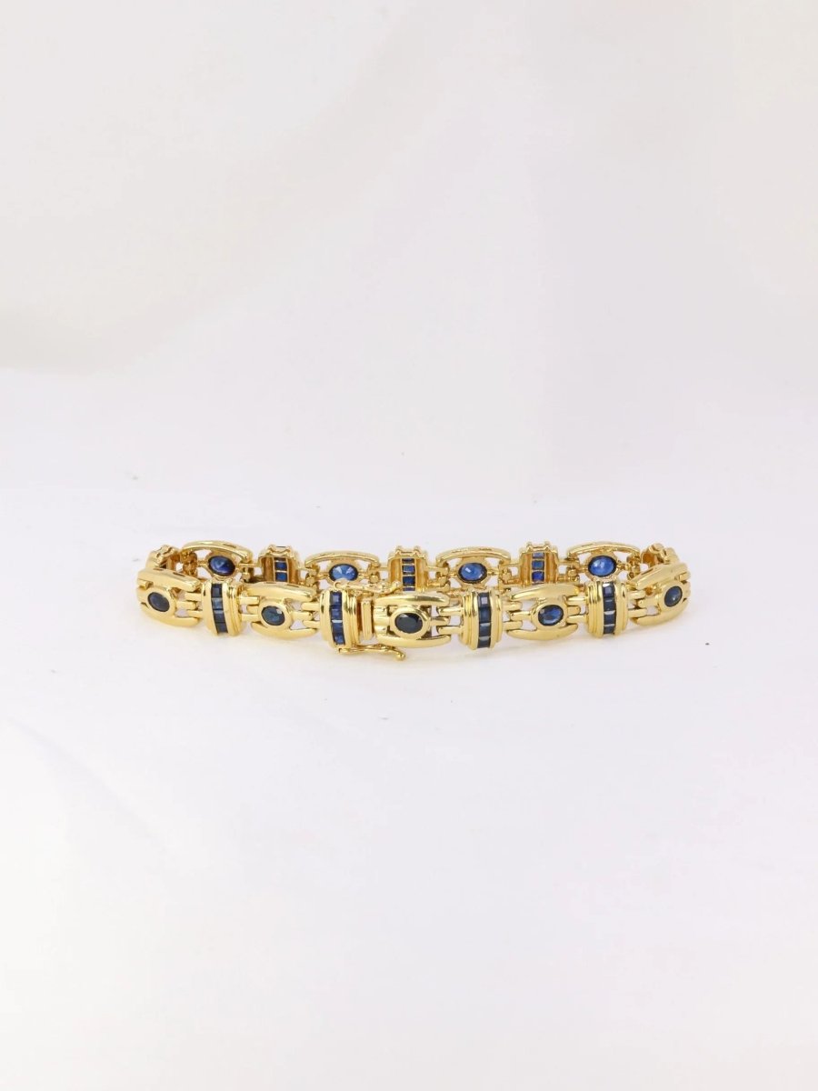 Bracelet en or et saphirs ovales et calibrés - Castafiore