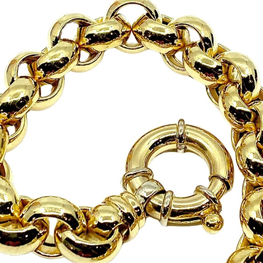 Bracelet en or jaune 18 carats à mailles rondes ,signé URBANO - Castafiore