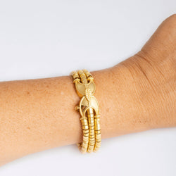 Bracelet en or jaune 18 carats composé de trois rangs, signé LALAOUNIS - Castafiore