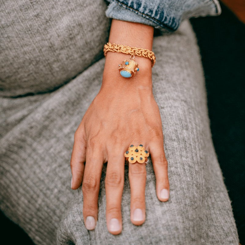 Bracelet en or jaune avec breloque vénitienne - Castafiore