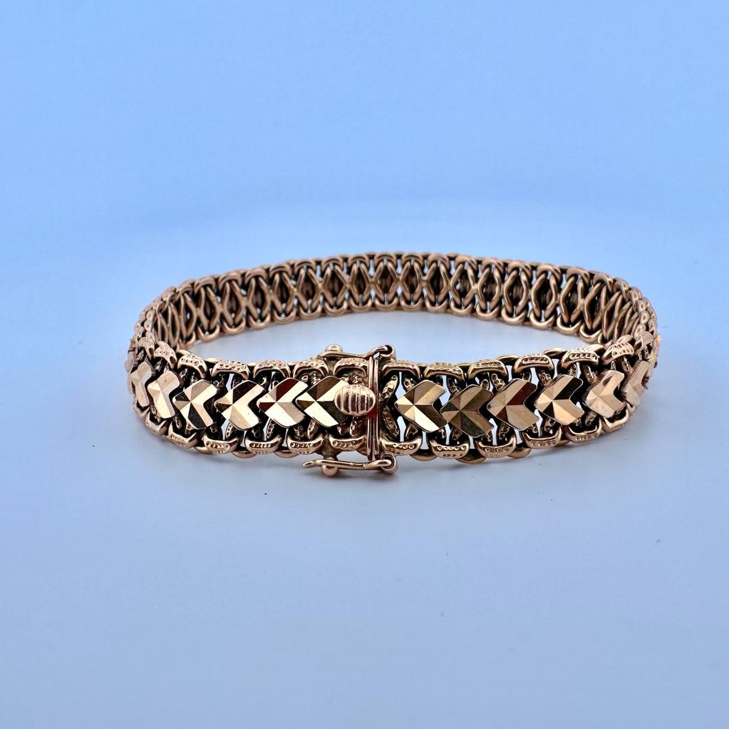 Bracelet en or jaune avec maillons en pointe de flèche - Castafiore