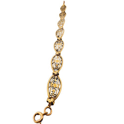 Bracelet en or jaune avec maillons ovales à décor de formes géométriques - Castafiore