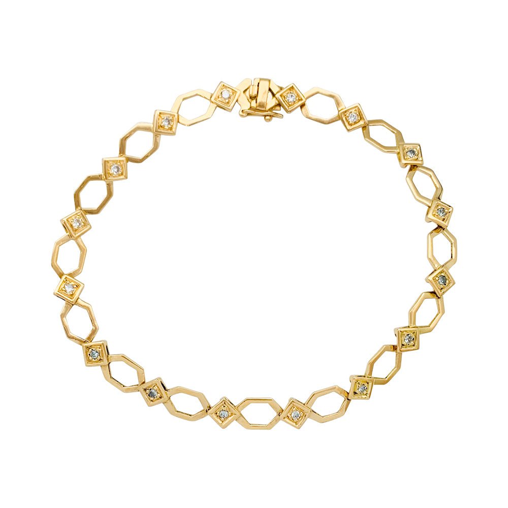 Bracelet en or jaune, diamants - Castafiore