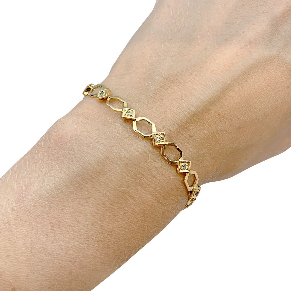 Bracelet en or jaune, diamants - Castafiore