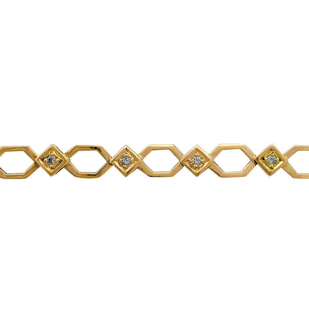 Bracelet en or jaune, diamants - Castafiore