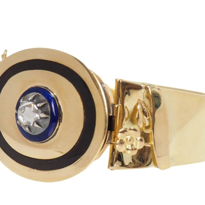 Bracelet en or jaune, émail et diamants - Castafiore