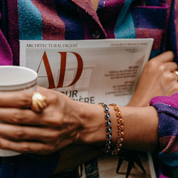 Bracelet en or jaune, émail gold, sertie d'un diamant - Castafiore