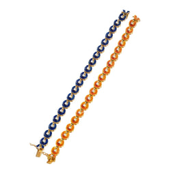 Bracelet en or jaune, émail gold, sertie d'un diamant - Castafiore