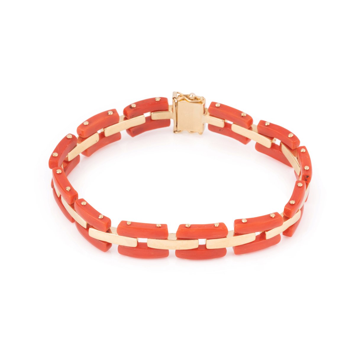 Bracelet en or jaune et corail - Castafiore