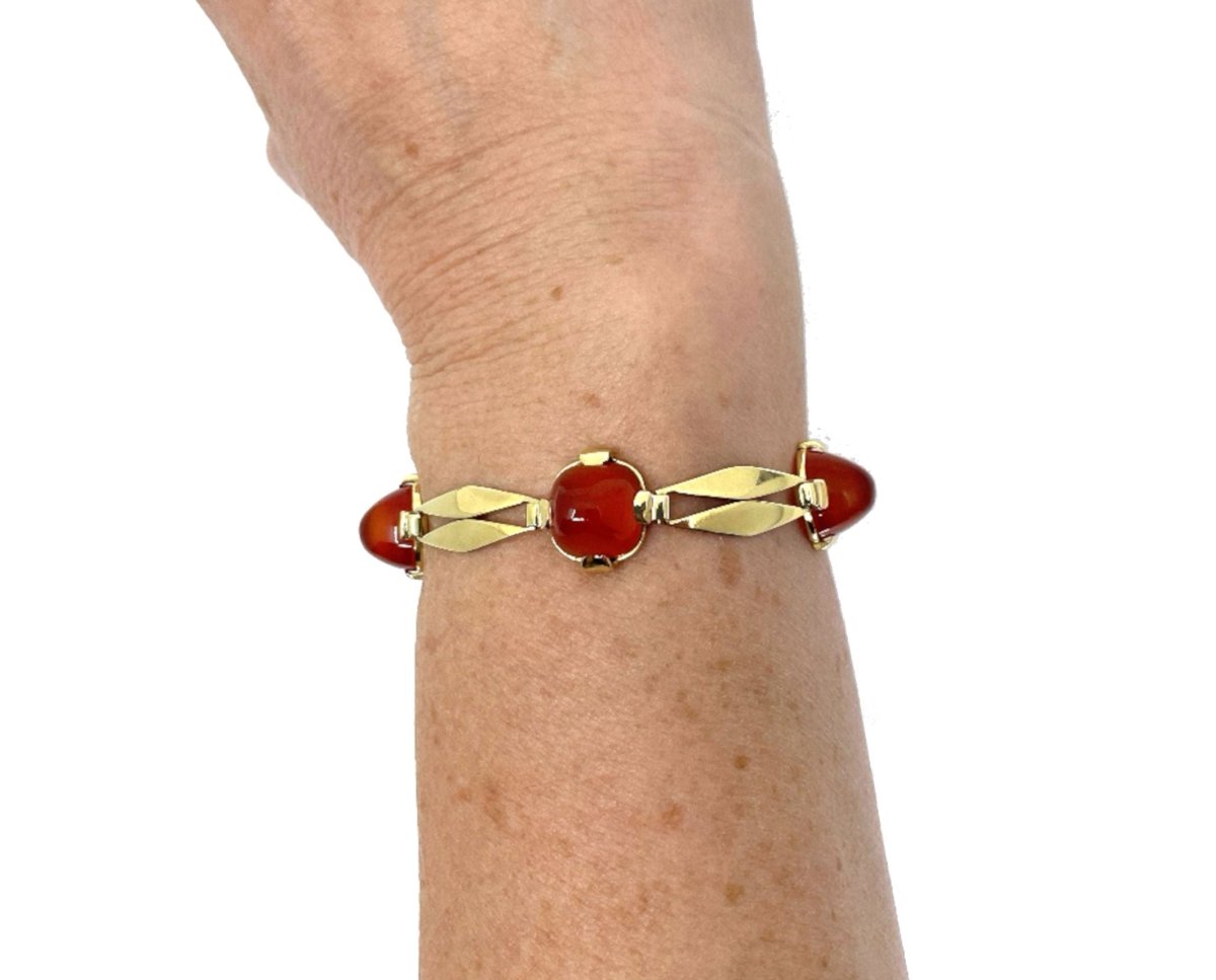 Bracelet en or jaune et cornaline - Castafiore