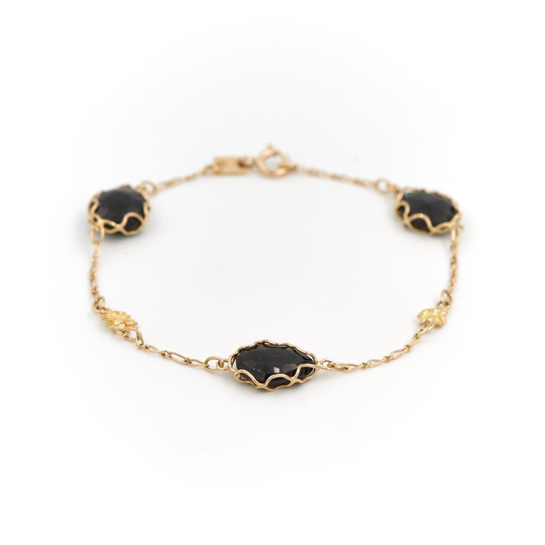 Bracelet en or jaune et onyx noir - Castafiore