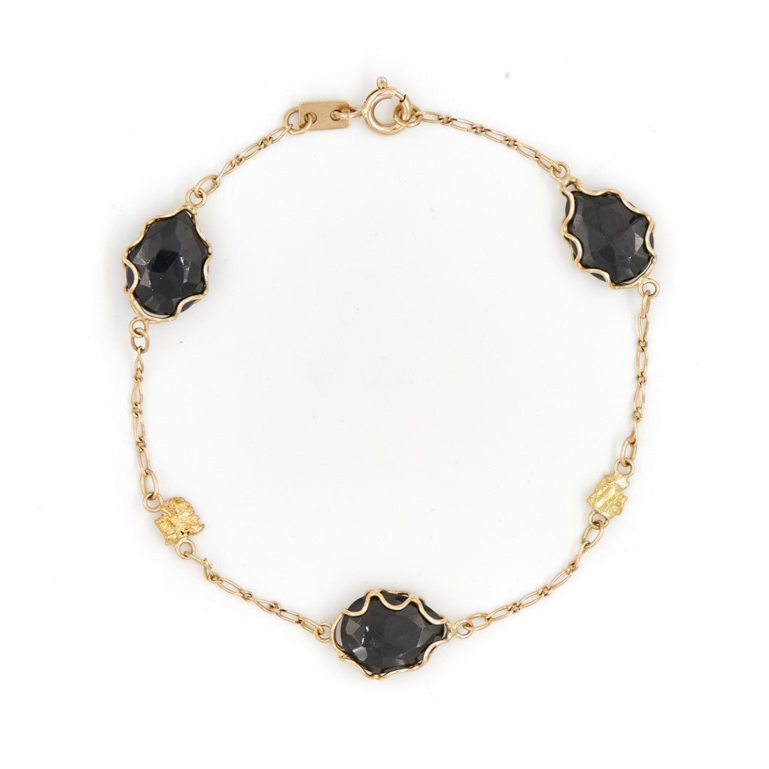 Bracelet en or jaune et onyx noir - Castafiore