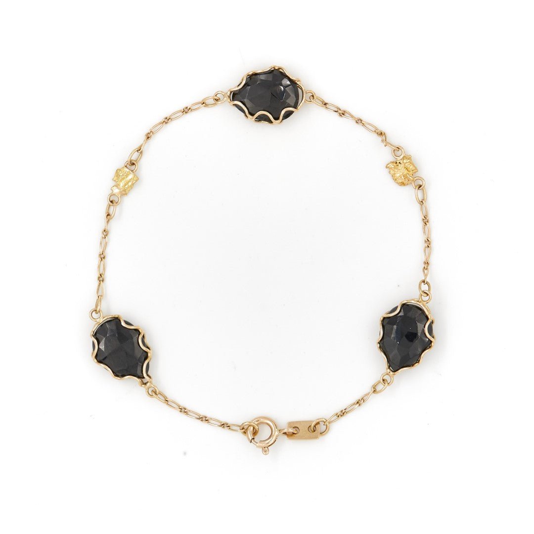 Bracelet en or jaune et onyx noir - Castafiore